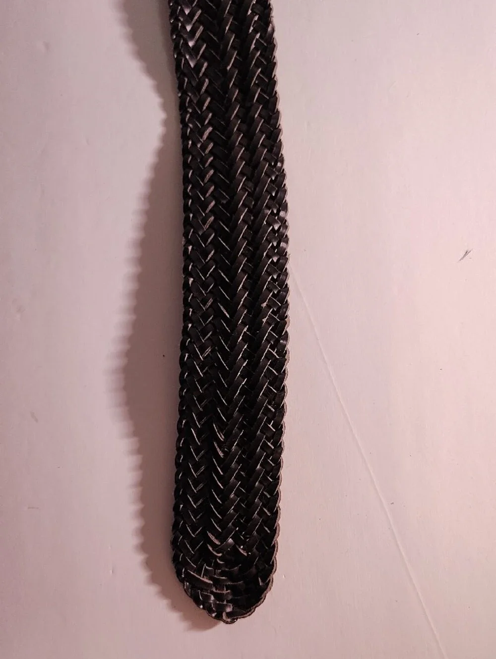 Woven Women's Black Braided Belt with Polished Buckle WM